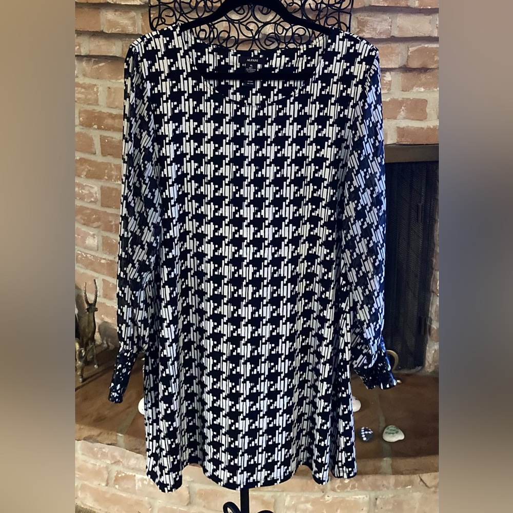 Alfani Black & White Print Tunic
